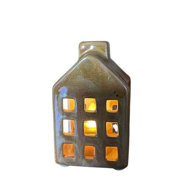 Theelicht huisje beige. afbeelding 1